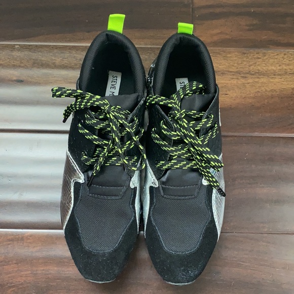 Steve Madden Ridge Sneaker Black/Silver 9.5W/8Men main image 10